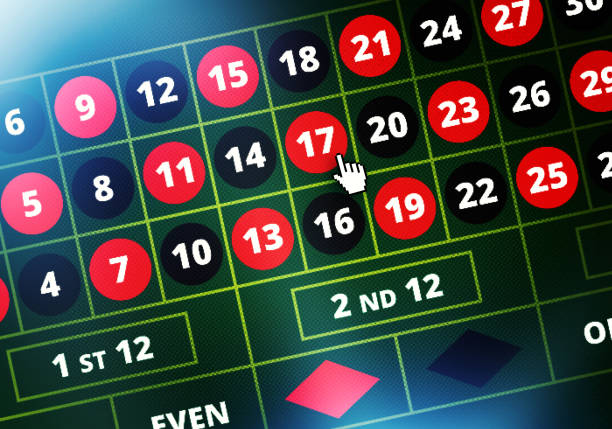 Close up of gambling roulette game on device screen
